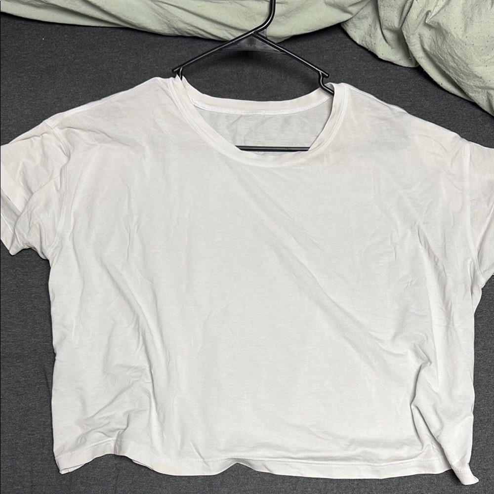 White Lululemon Cropped Tee